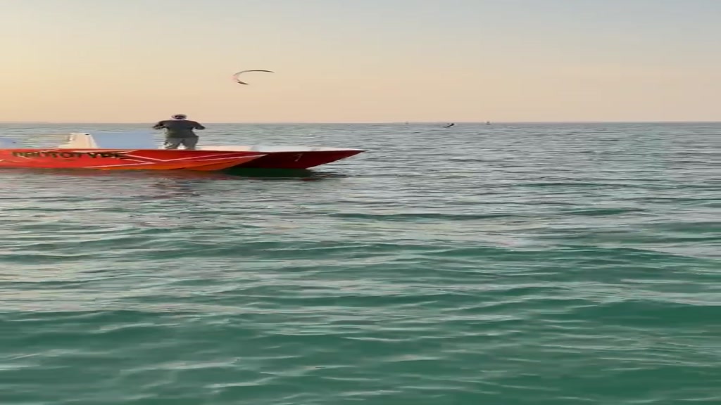 YPB on the water at sunset